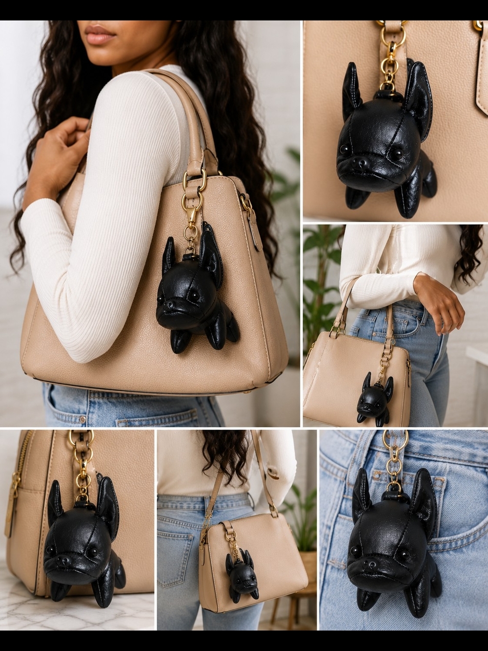 Black French Bulldog Bag Charm / Keychain 🐾🖤